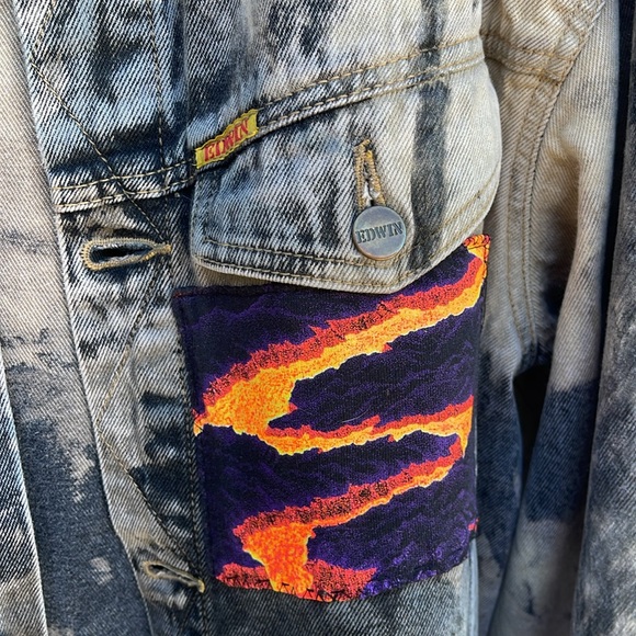 Edwin Black and Orange Fiber Arts Jacket - Picture 6 of 7